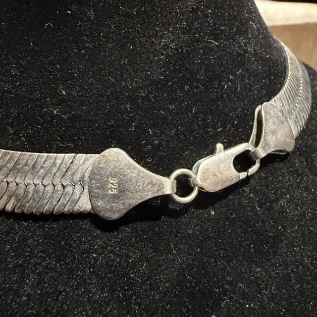 Vintage Sterling .925 Necklace Decorative Chain Collectible Jewelry For Sale - Image 11 of 14