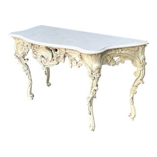 Vintage Louis XVI Stone Top Console Table For Sale