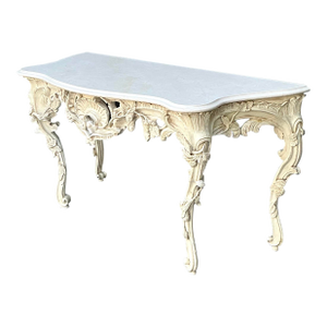 Vintage Louis XVI Stone Top Console Table