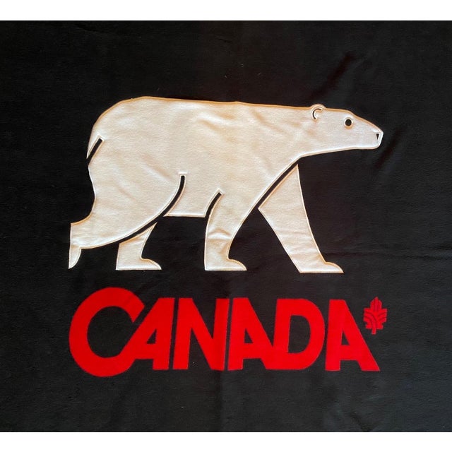 Contemporary Hudson's Bay Canada 2014 Olympics Committee Polar Bear Navy Blue Blanket For Sale - Image 3 of 11