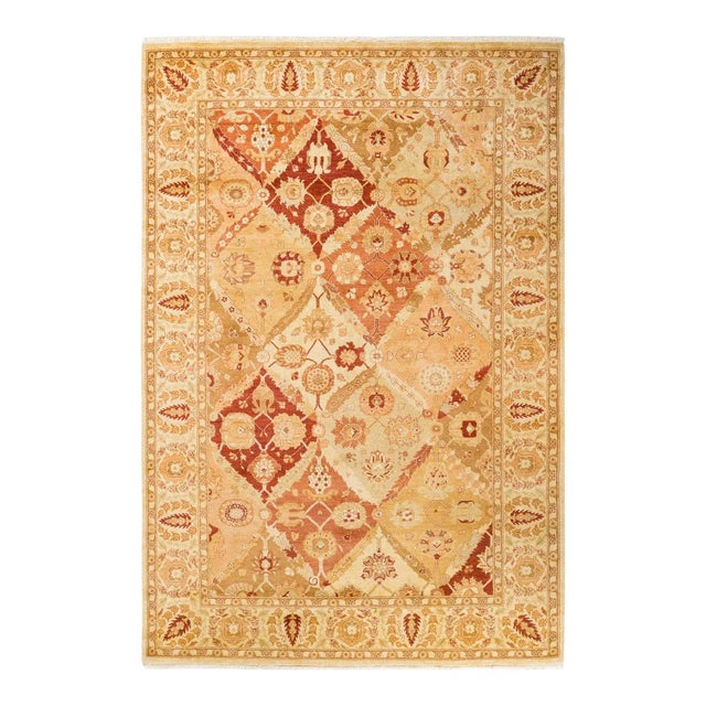 Vintage Traditional Hand Knotted Wool Area Rug, Sand - 6'2" X 9'1" For Sale - Image 9 of 9