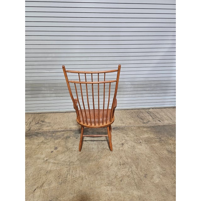 Early 20th Century Set of 6 S Bent Bros. Modern Colonial Revival Birdcage Windsor Chairs For Sale - Image 9 of 10