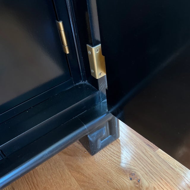 Black Hickory Chair Suzanne Kaiser Tuxedo Tall Bar Cabinet For Sale - Image 8 of 12