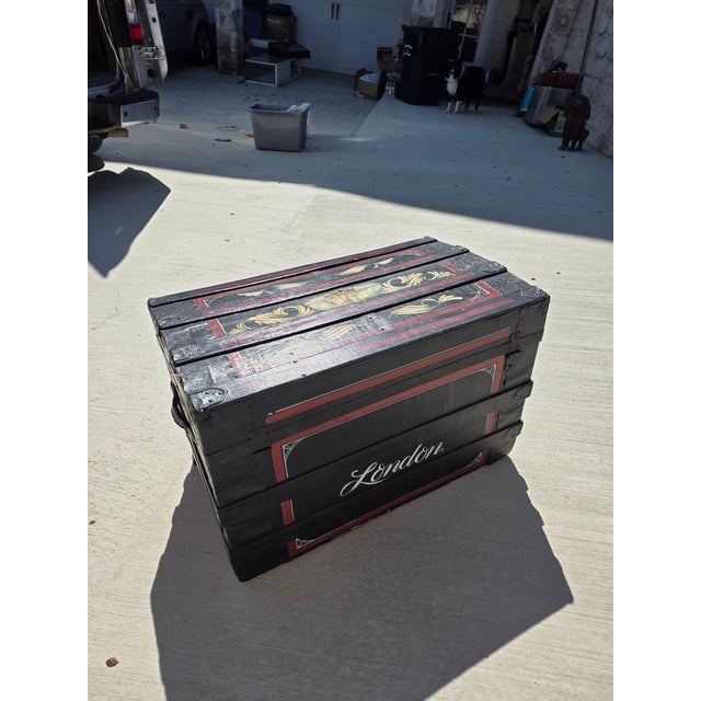 Antique Trunk With Later Painted Details For Sale - Image 12 of 17