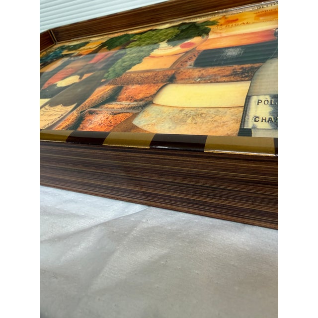 Annie Modica Wine + Cheese Lacquered Tray, Signed For Sale - Image 11 of 12