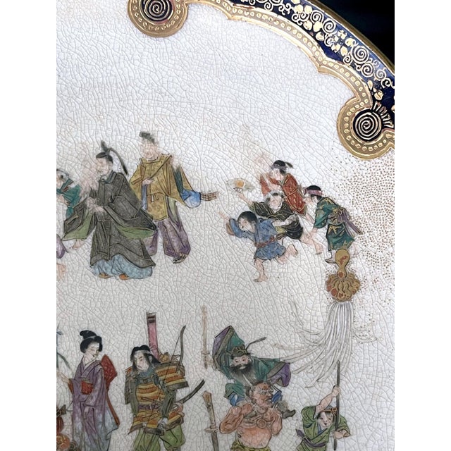 Pair Japanese Satsuma Plates with Miniature Decoration by Kinkozan For Sale - Image 13 of 18