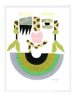 Meli by Melvin G in White Frame, XS Art Print