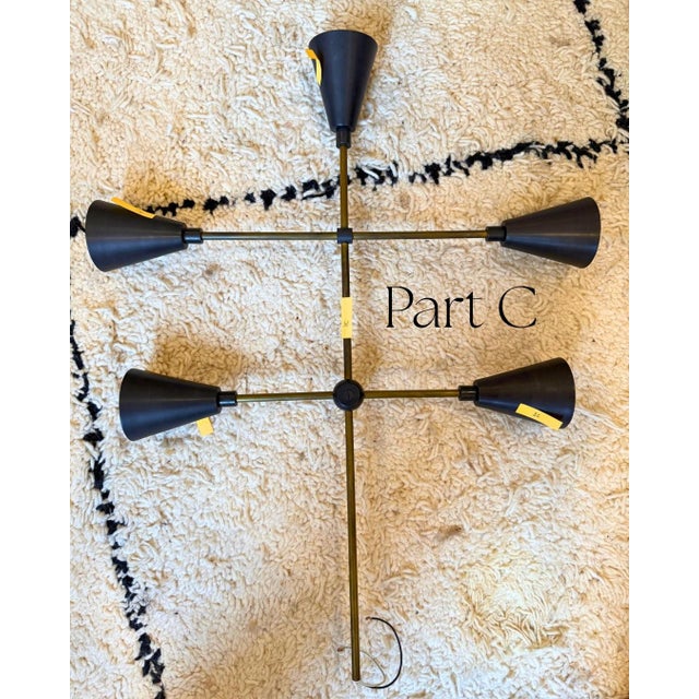 Triad 15 Pendant by Apparatus in Antique and Blackened Brass For Sale - Image 10 of 11