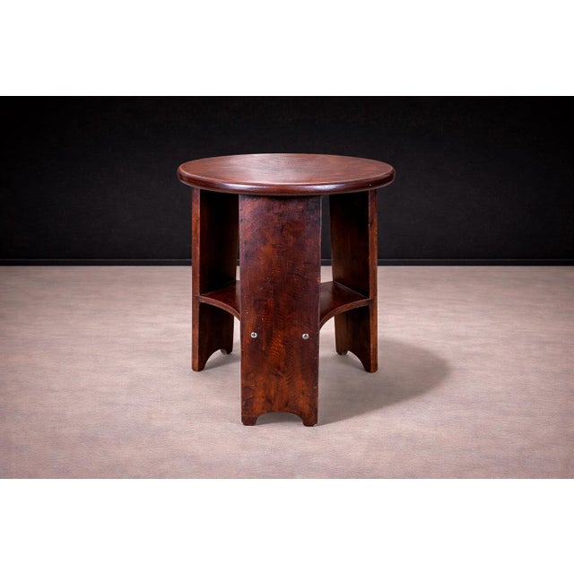 Brazilian Mid-Century Three Legged Round Stool in Hardwood, Cimo For Sale - Image 9 of 11
