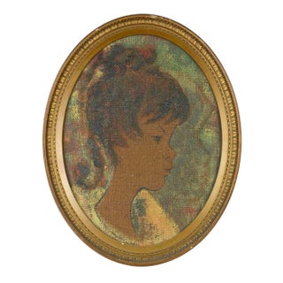 Unknown, Oval Portrait, Oil on Canvas, Mid-20th Century For Sale