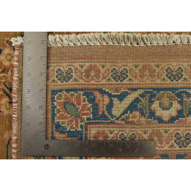 Kashan Rug 9'7'' X 12'4'' Brown Wool Vintage Distressed Hand-Knotted Carpet For Sale - Image 15 of 15