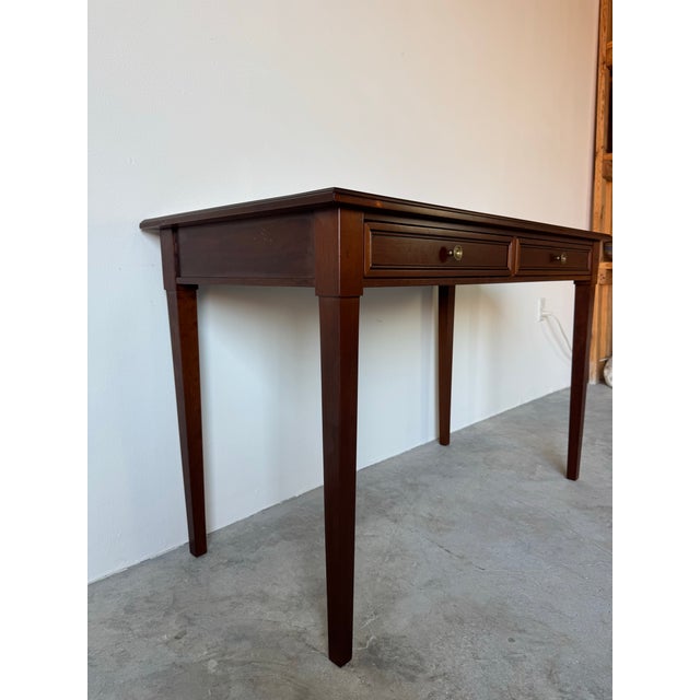 French Grange Louis XVI–Style Solid Wood Writing Desk With Two Drawers For Sale - Image 4 of 12