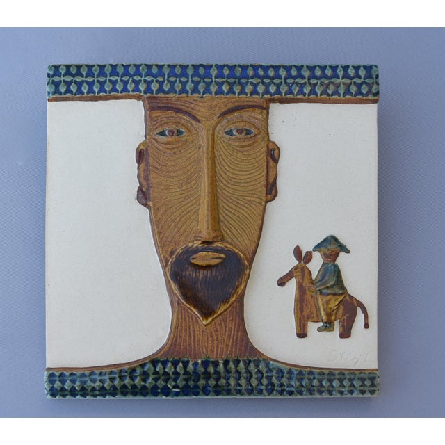 Don Quixote Tile H1184 by Stig Lindberg for Gustavsberg, Sweden, 1950s For Sale - Image 8 of 8