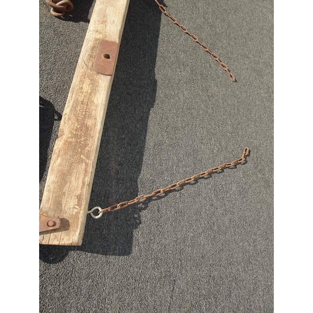 Antique Western Farm Horse Double Tree Hand W Forged Iron For Sale - Image 12 of 18