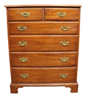 1980s Henkel Harris Wild Black Cherry Highboy Chest