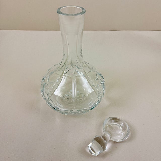 1980s Vintage Cut Crystal Ship Captains Liquor Decanter For Sale - Image 5 of 10