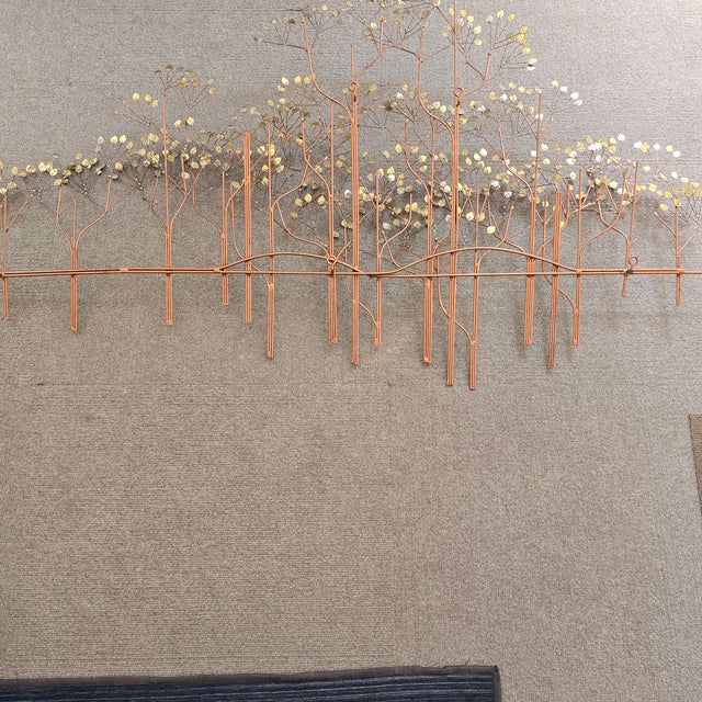 Curtis Jere Mid-Century Organic Modern Curtis Jeré Brass Tree Wall Sculpture, 57" For Sale - Image 4 of 18