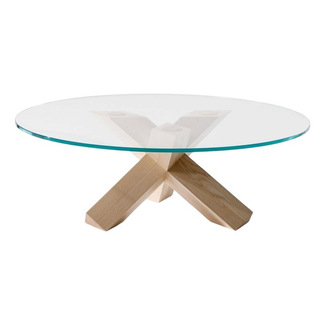 Mid-Century La Rotonda Coffee Table in Wood & Glass from Mario Bellini For Sale