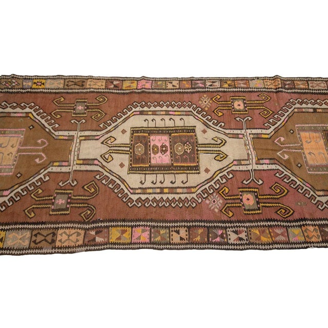 Handwoven Vintage Turkish Kars Kilim Rug For Sale - Image 4 of 7