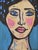 Impressionist Contemporary Modern Woman Portrait Painting Including the Antiqued Gold Wood Frame For Sale - Image 3 of 5