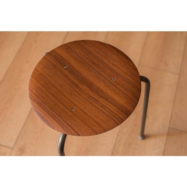 Brown Danish Modern Round Teak Stacking Dot Stool End Table For Sale - Image 8 of 17