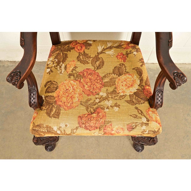 Brown Berkey & Gay Antique Chippendale Carved Walnut Armchair, Circa 1920s For Sale - Image 8 of 12