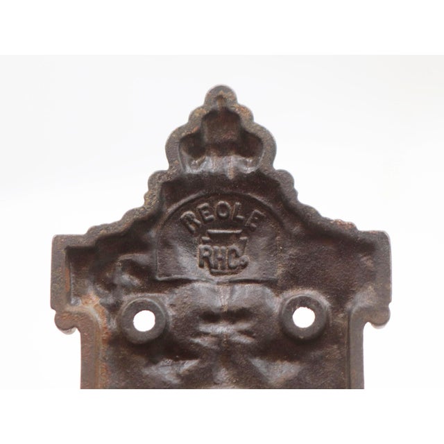 Antique Victorian Cast Iron Reading Pocket Door Pull For Sale - Image 4 of 5
