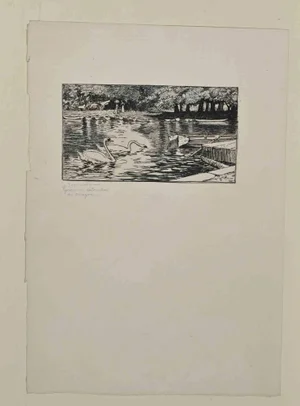 Pierre Georges Jeanniot, By the Water, Original Etching, Late 19th-Century