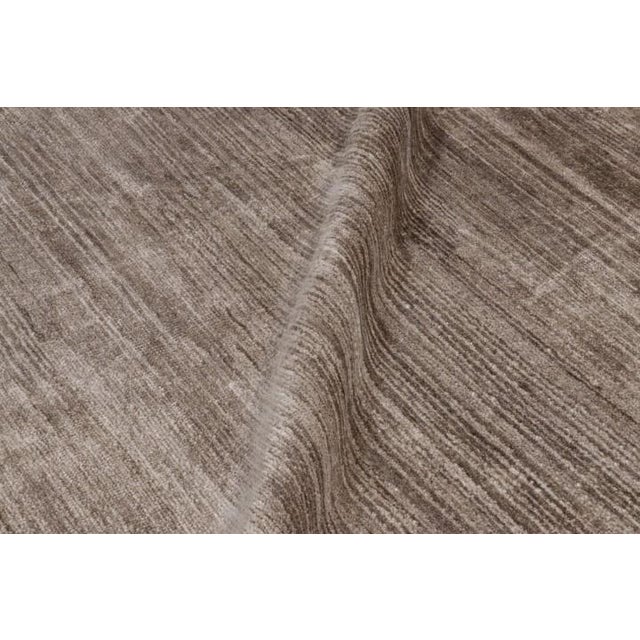 Textile Rug & Kilim’s Oversized Modern Textural Rug in Brown, White and Beige Striae - 10x17 For Sale - Image 7 of 8