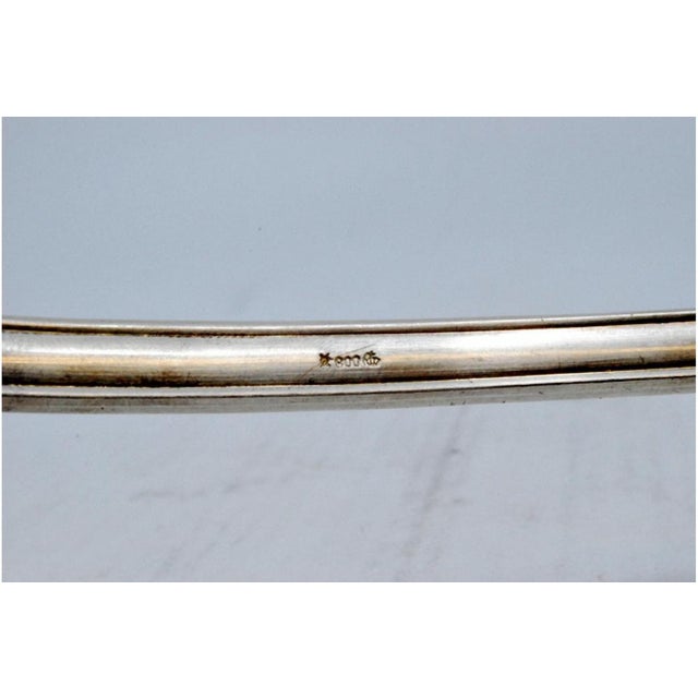 Plain Silver Soup Ladle with Raised Grooves For Sale - Image 4 of 6
