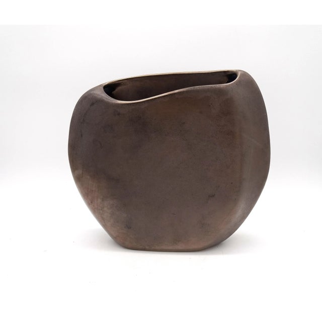 Free-Form Antracite Glazed Ceramic Vase by Max Idlas, 1970s For Sale - Image 12 of 16