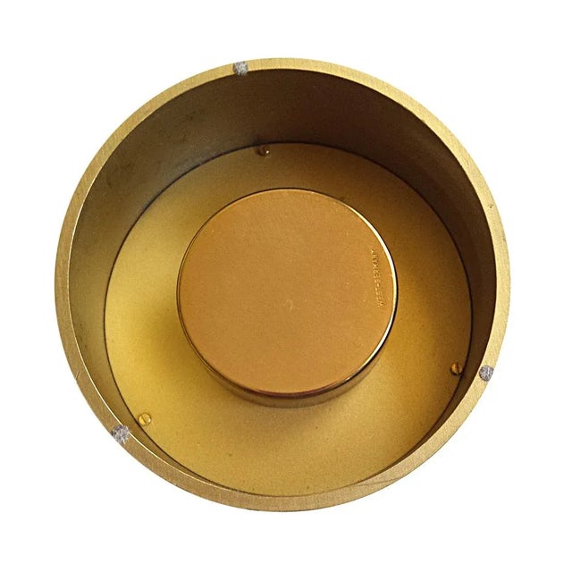 Gold Mid-Century Brass Clock from Rochemont For Sale - Image 8 of 10