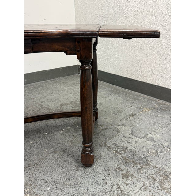 Brown Parquetry Kidney-Shaped Drop Leaf Writing Desk For Sale - Image 8 of 12