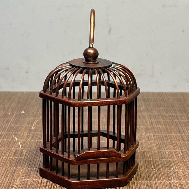 Vintage Huanghuali Wood Miniature Cricket Cage For Sale - Image 4 of 10