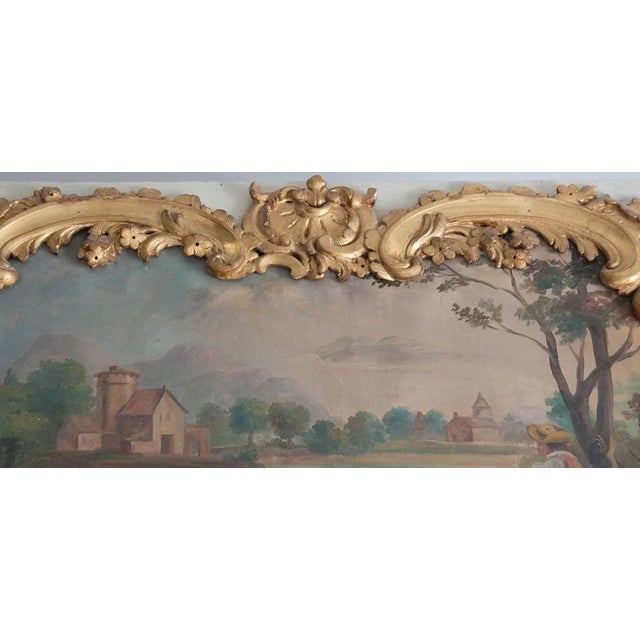 Rococo French 18th Century Louis XV Period Trumeau Mirror For Sale - Image 3 of 8