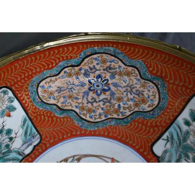 Blue Large Imari Porcelain Bowl with Bronze Mount, Japan, Late 19th Century For Sale - Image 8 of 18