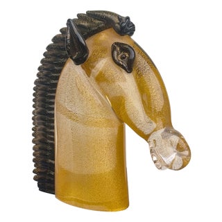 Archimede Seguso, Murano Glass Horse Head, 1970, Glass For Sale