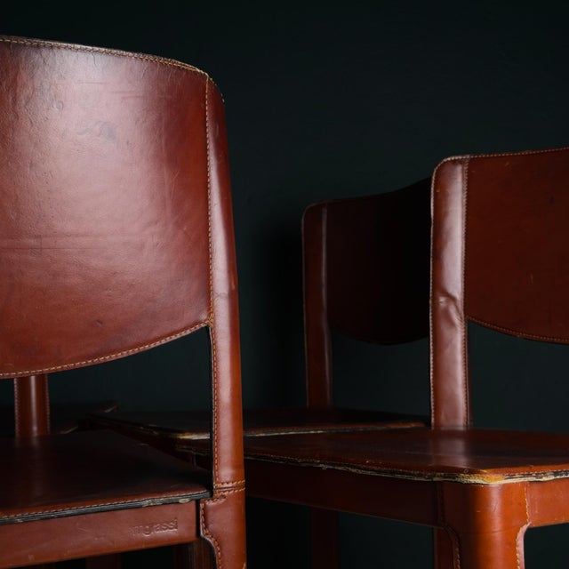 1980s Mid-Century Sistina Saddle Dining Chairs by Tito Agnoli for Matteo Grassi, Italy, 1980s, Set of 4 For Sale - Image 5 of 18
