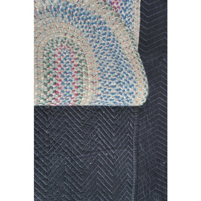 Vintage Woven Braided Geometric Oval Area Rug Runner Mat 84" For Sale - Image 9 of 14