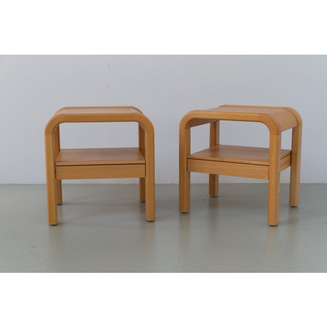 Danish Bedside Tables in Beech by Villy Nørgaard, 1980s, Set of 2 For Sale - Image 3 of 16
