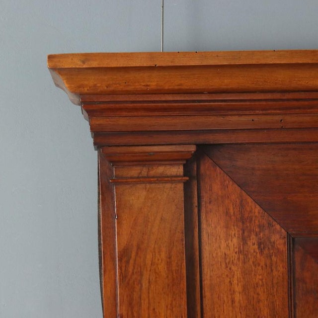 Antique 19th Century Empire Fireplace Walnut and Glass Mantelpiece For Sale - Image 3 of 7