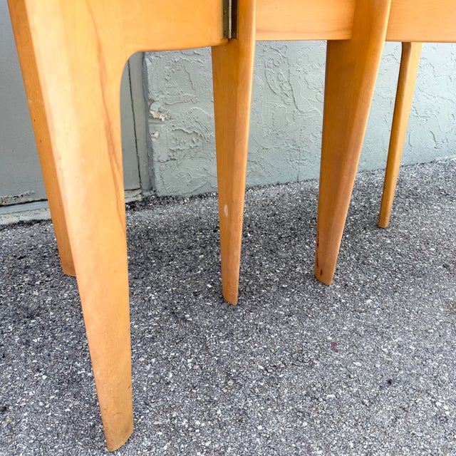 Mid Century Modern M166 Drop Leaf Dining Table by Haywood Wakefield For Sale - Image 9 of 12