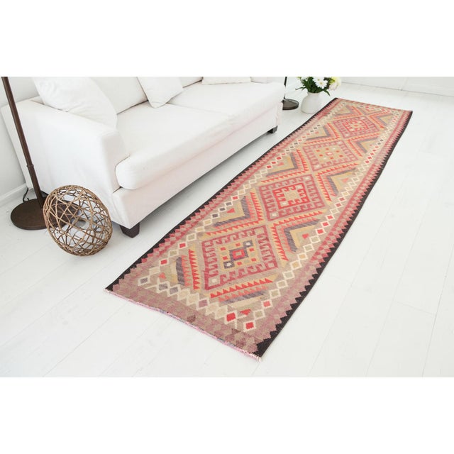 Extra Long Vintage Kilim Runner For Sale - Image 6 of 10