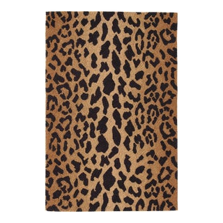 Dash & Albert by Annie Selke Leopard Micro Hooked Wool Rug, 3' x 5' For Sale