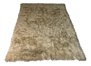 Italian Modern Long-Pile Rug in Cream White, 1970s