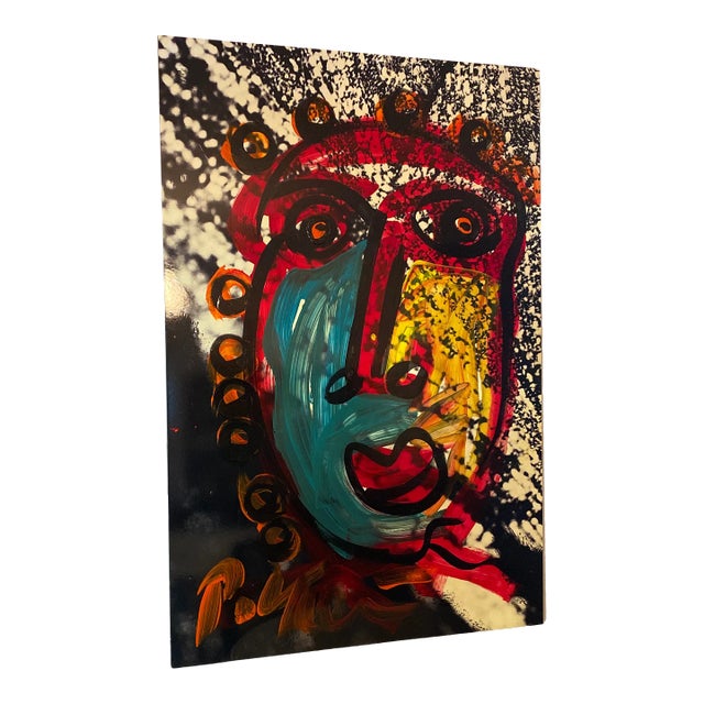 1970s Brutalist Style Abstract Painting by Peter Keil For Sale