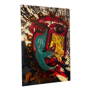 1970s Brutalist Style Abstract Painting by Peter Keil