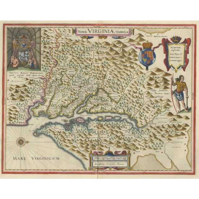 Antique Virginia Map from Blaeu, 1642 For Sale - Image 6 of 11
