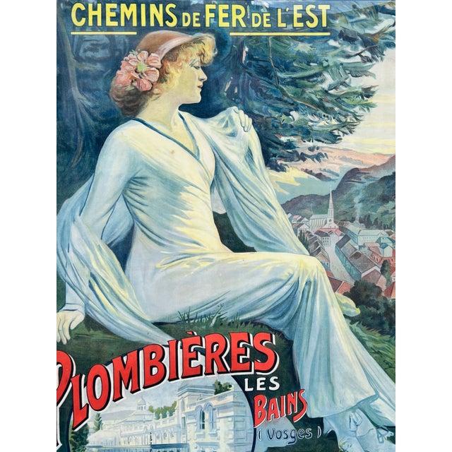 Late 19th Century Large French Railroad "Plombières-Les-Bains" Poster by Hugo d'Alesi for Chemins De Fer De L'Est, C. 1897 For Sale - Image 5 of 10