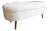 Contemporary Plush Off-White Boucle Ottoman/Wood Legs For Sale